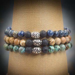 Power – Triple Aromatherapy Stretch Bracelets - Handmade to Order